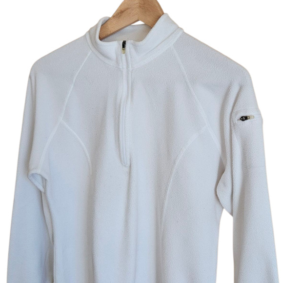 LL Bean Fleece 1/4 Zip Shirt Layering White Women's Medium - Picture 2 of 7